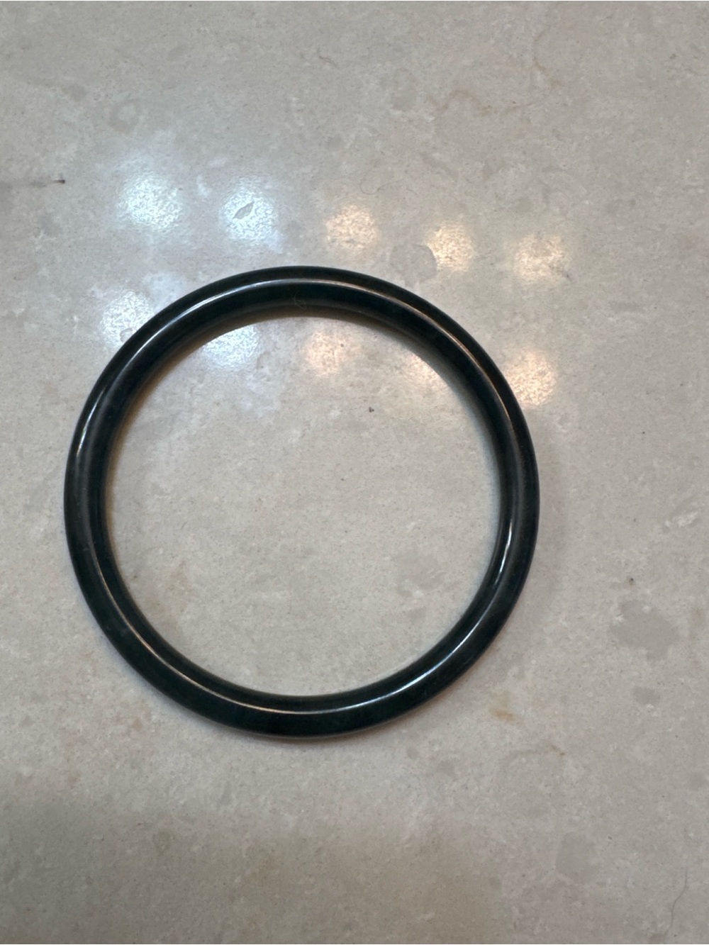 Simple Black Round Bangle Bracelet